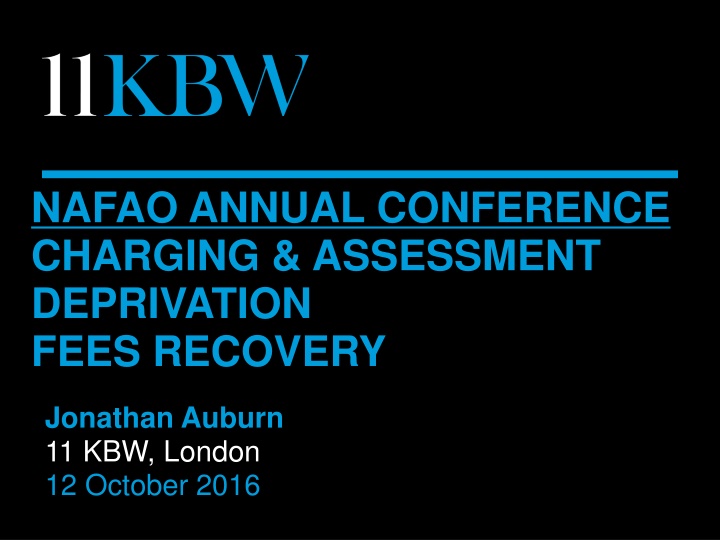 Charging, Assessment, and Deprivation in Annual NAFAO Conference