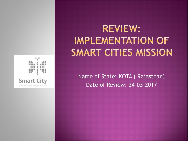 Progress of Smart Cities Mission in Kota, Rajasthan