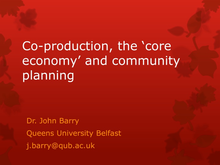 Co-Production in Community Planning