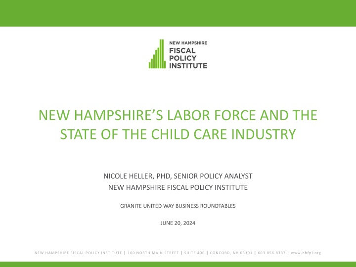New Hampshire's Labor Force and Child Care Industry Analysis