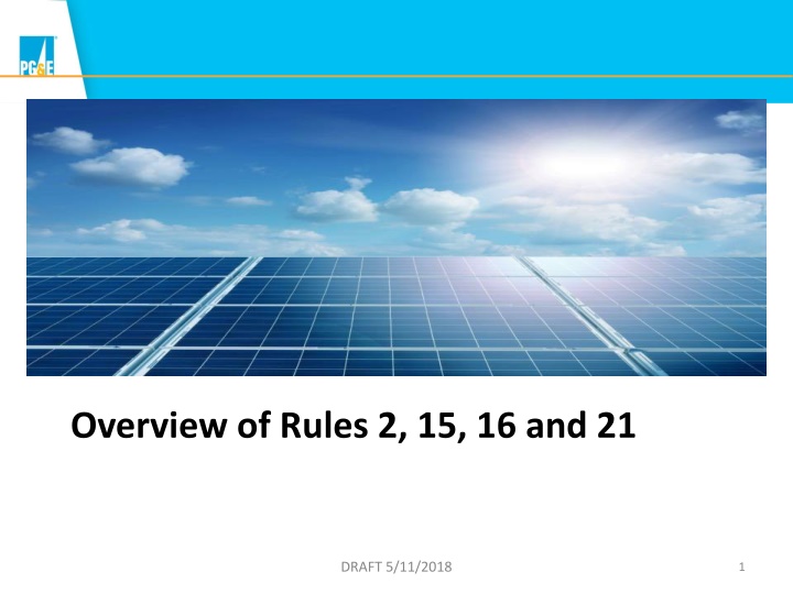 Rules 2, 15, 16, and 21 in Utility Interconnection
