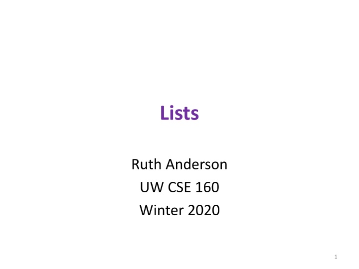 Lists and List Operations in Python