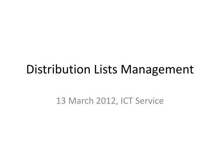 Guide to Managing Distribution Lists for Effective Communication