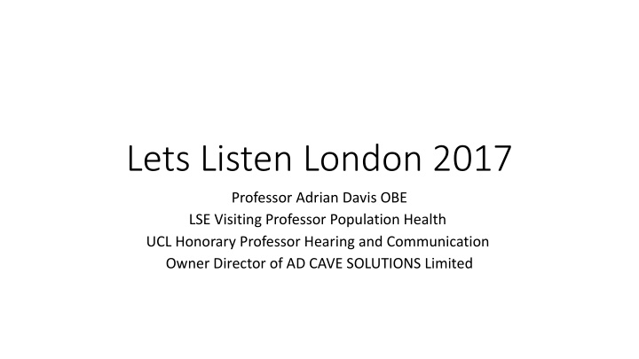 The Impact of Hearing Loss on Quality of Life and Work Productivity
