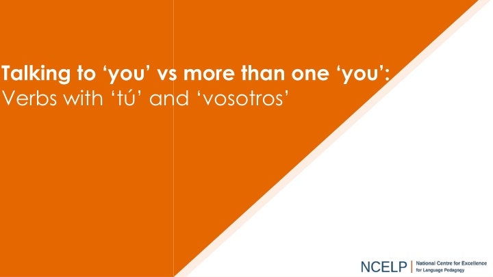 Spanish Verb Endings for Addressing One Person vs. Multiple People
