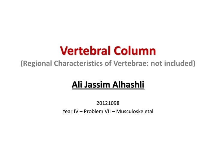 Vertebral Column and Abnormal Curvatures