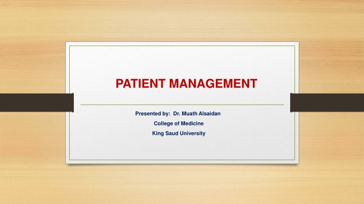 Patient Management Strategies and Listening Techniques in Clinical Practice
