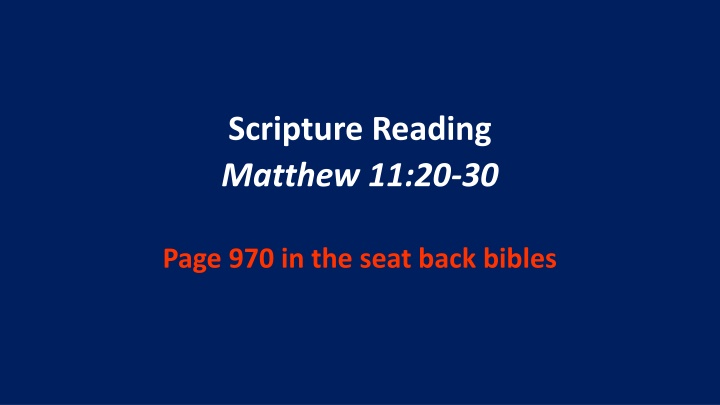 Warning of Consequences for Rejecting the King in Matthew 11:20-30