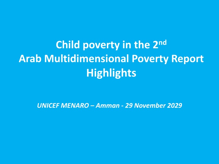 Child Poverty in the Arab Region: Insights from the Arab Multidimensional Poverty Reports