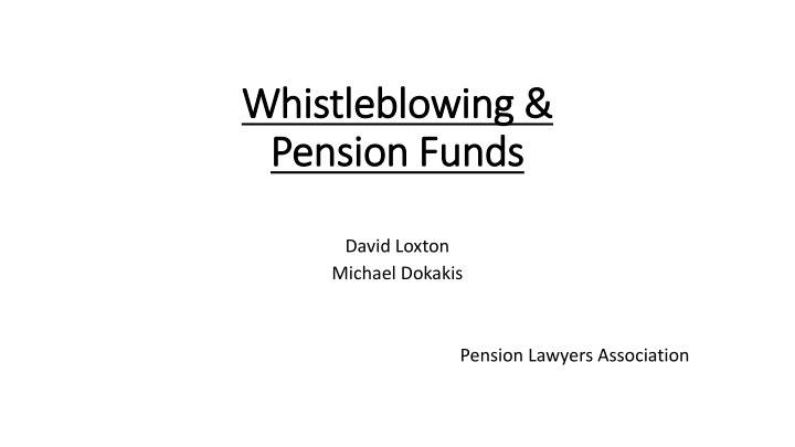 Ethical Dilemmas and Whistleblowing in Pension Fund Management