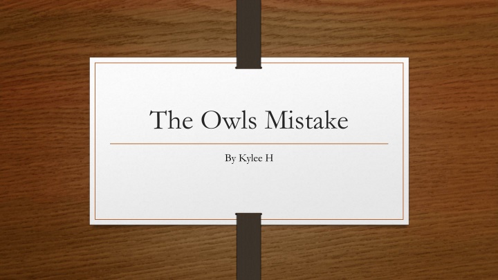 The Owl's Mistake - A Story of Identity and Acceptance