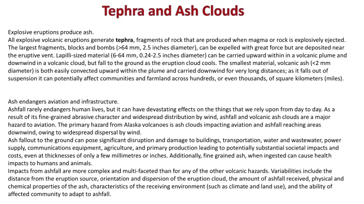 Volcanic Hazards: Tephra, Ash Clouds, and Lava Flows