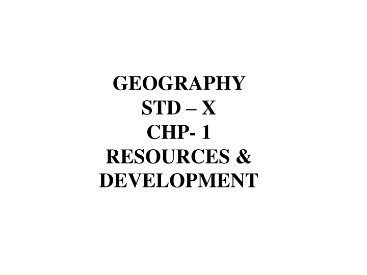 Resources and Development in Geography