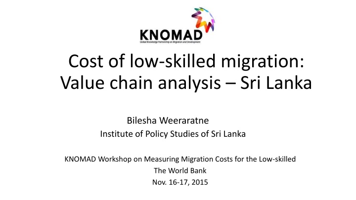 Analysis of Low-skilled Migration Costs in Sri Lanka and Potential Interventions