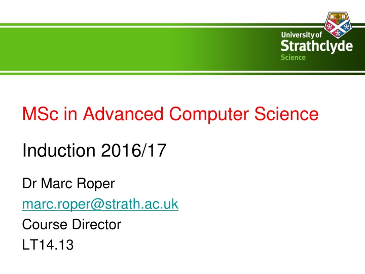 MSc in Advanced Computer Science Program Details