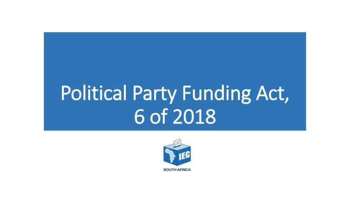 Political Party Funding Act of 2018