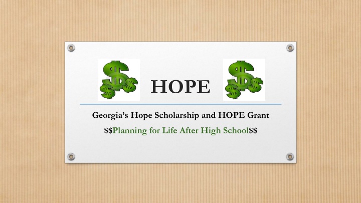 Georgia's HOPE Scholarship and HOPE Grant for Higher Education
