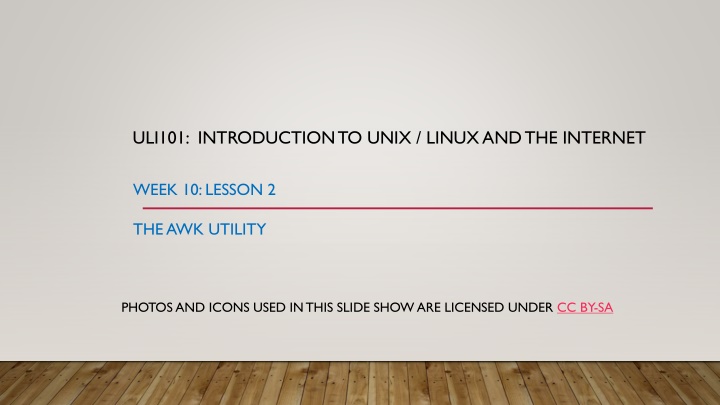 The AWK Utility in Unix/Linux