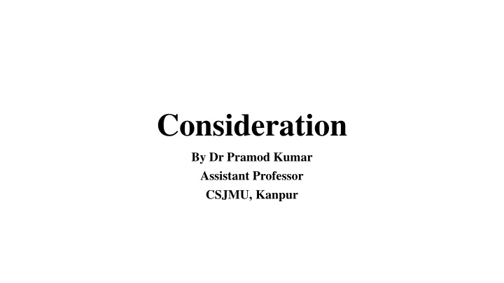 Consideration in Indian Contract Law