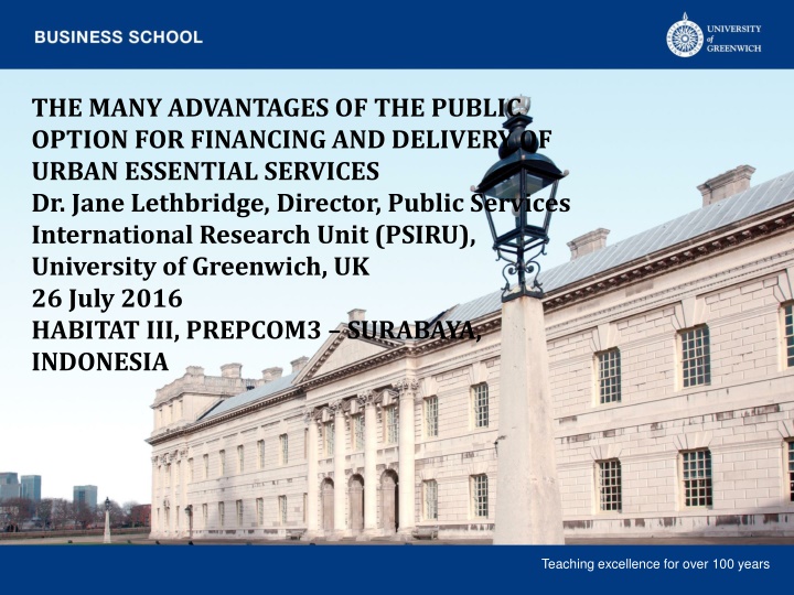 Advantages of Public Option in Urban Essential Services