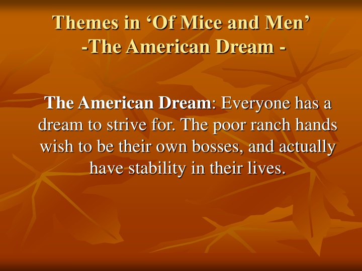 The American Dream in 