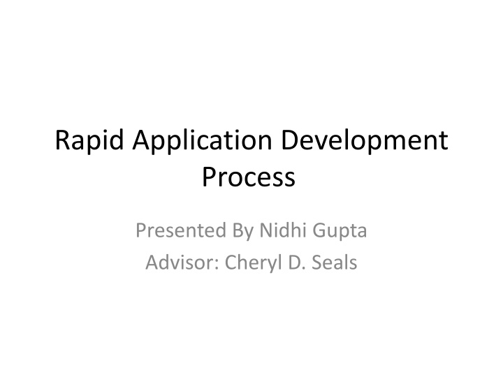 Rapid Application Development (RAD) Process