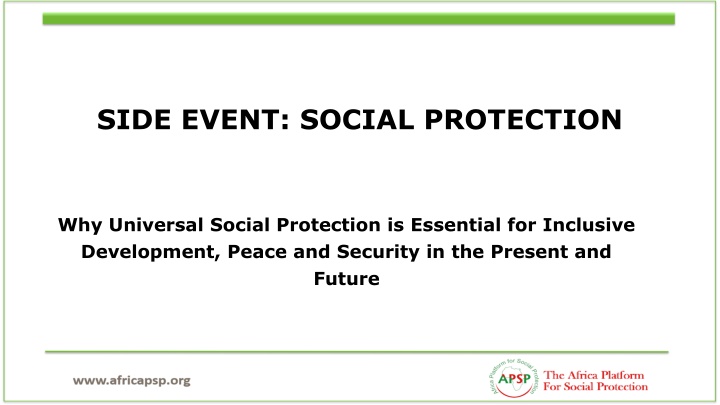 Universal Social Protection for Inclusive Development in Africa
