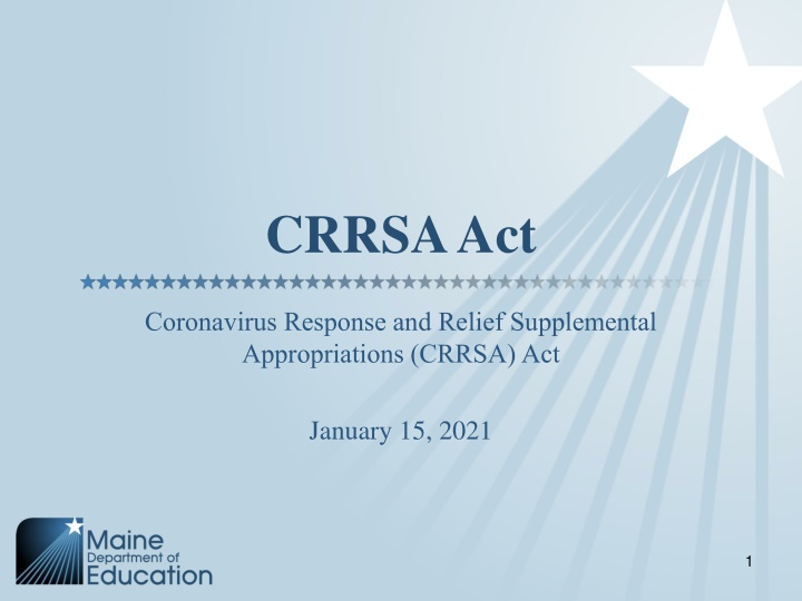 Education Funding Updates and Relief Measures Under CRRSA Act