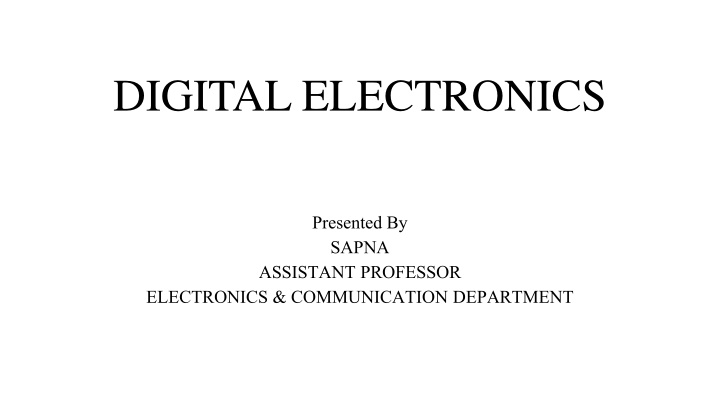 DIGITAL ELECTRONICS