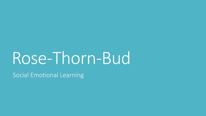 Reflections on Rose, Thorn, Bud: Social Emotional Learning Moments