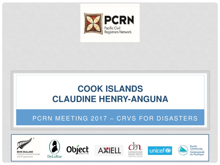 Comprehensive Civil Registration and Vital Statistics System in Cook Islands