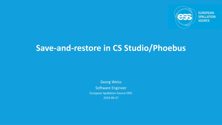 Enhancing Save and Restore Functionality in CS Studio/Phoebus