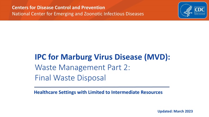 Proper Waste Disposal in Healthcare Settings for Marburg Virus Disease