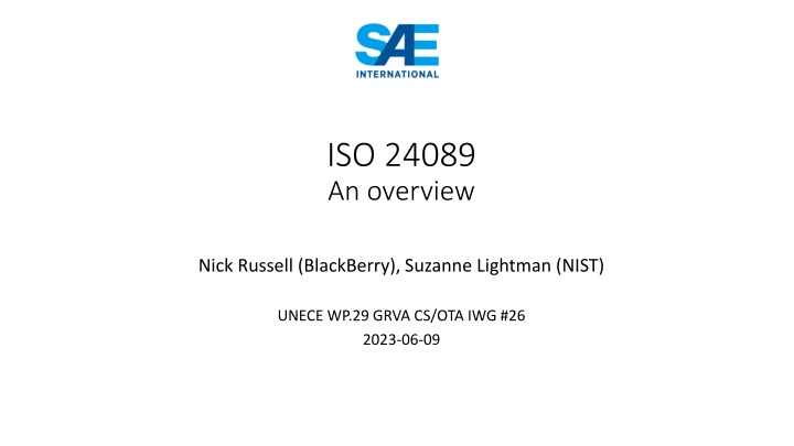 Overview of ISO 24089: Software Update Processes in Vehicles