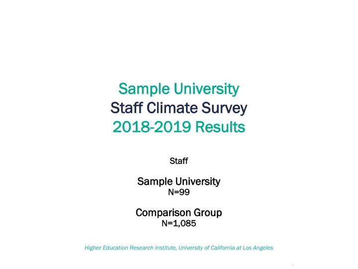 Staff Climate Survey 2018-2019 Results at Sample University: Insights and Findings