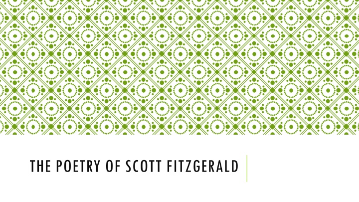 The Poetry of Scott Fitzgerald: Excerpts and Reflections