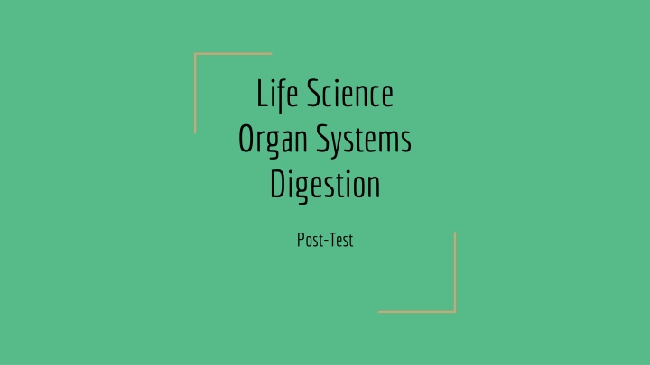 Digestive System: Post-Test Questions and Answers