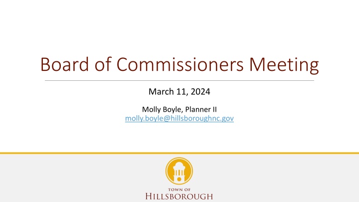 Proposed Design Standards for Public Streets in Hillsborough