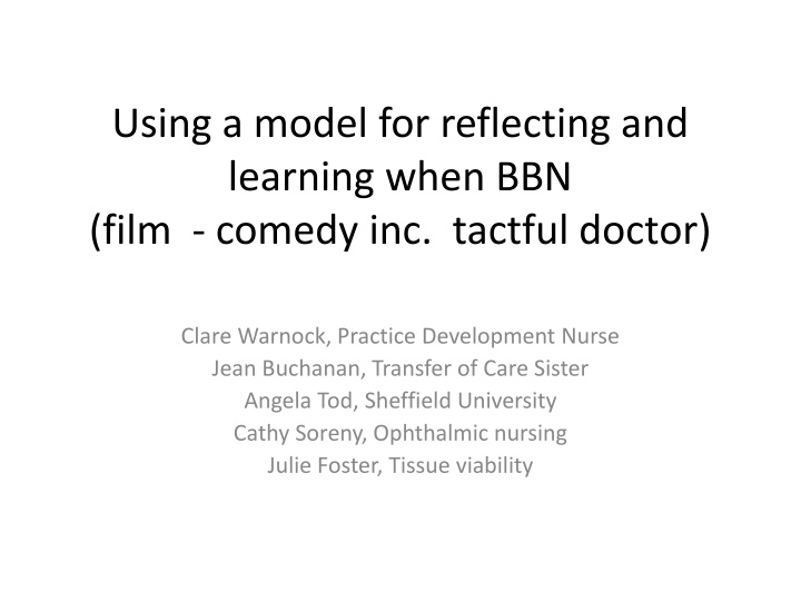 Reflective Model for Improving Healthcare Communication