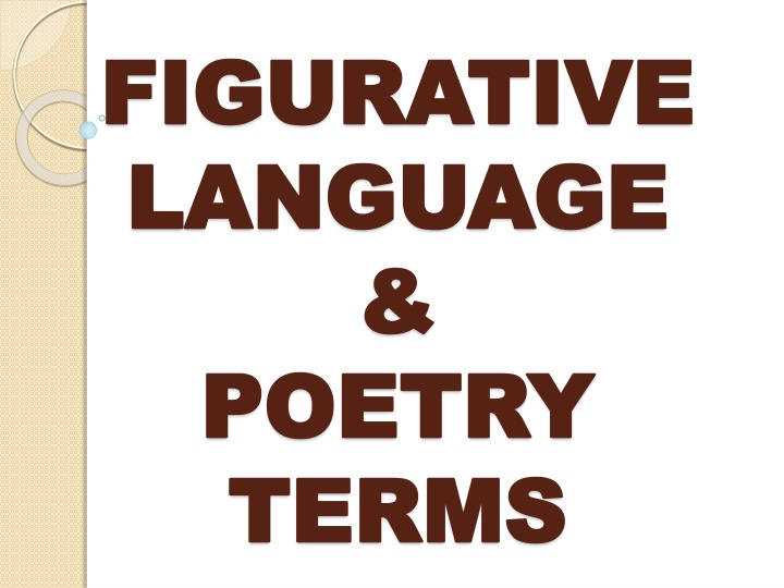 Figurative Language and Poetry Terms