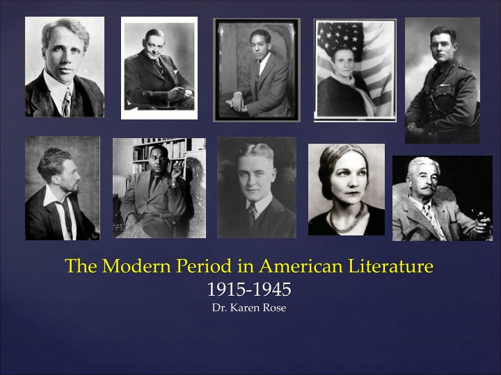 The Modern Period in American Literature: 1915-1945 - Cultural Shifts and Historical Events