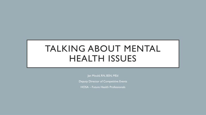 Talking About Mental Health Issues in Healthcare
