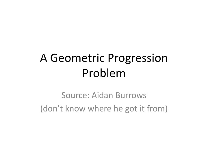 Solving a Geometric Progression Problem with Given Differences
