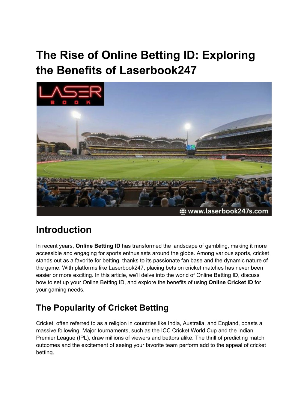 the rise of online betting id exploring l.w