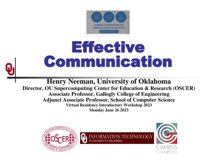 Effective Communication for Researchers - Virtual Residency Workshop