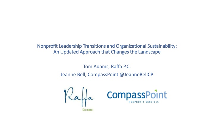 Nonprofit Leadership Transitions for Organizational Sustainability: An Updated Approach