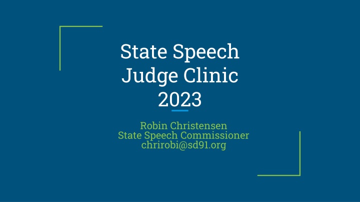 State Speech Judge Clinic 2023 Guidelines and Rules