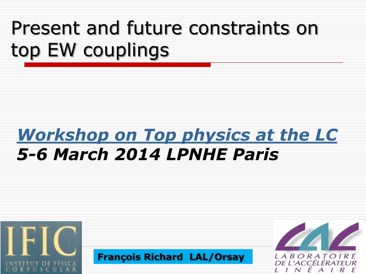 Constraints on Top EW Couplings: Workshop on Top Physics at the LC