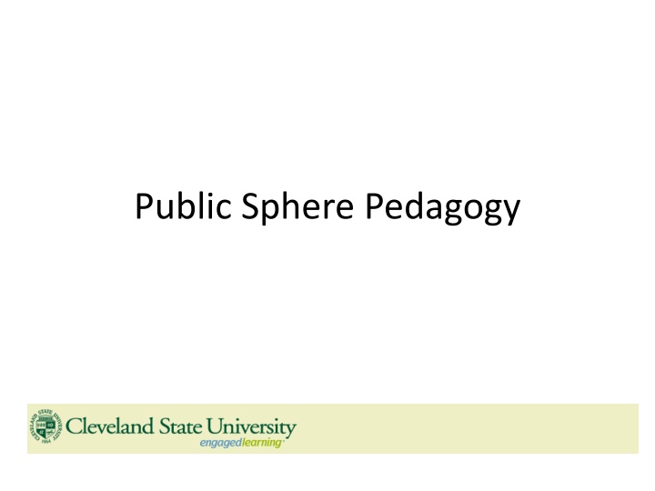 Public Sphere Pedagogy at CSU: A Civic Engagement Initiative