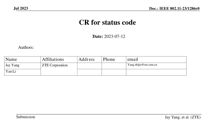 IEEE 802.11-23/1286r0 CR Overview